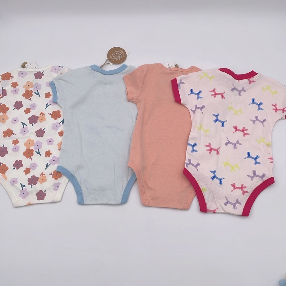 Baby Girl Eco-friendly Organic Cotton Short Sleeve Onesies - 7 outfits - 6-12M‎ - Picture 6 of 12